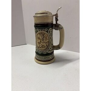 Vintage Avon Beer Stein Tankard Irish Setter Dog, Fishing Scene Ceramic 1978